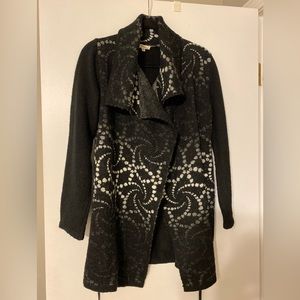 Black & white long cardigan sweater